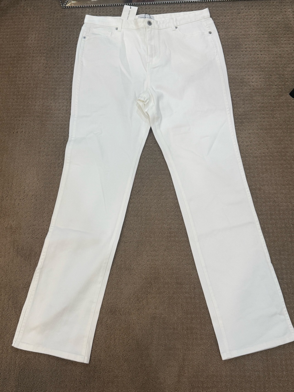 Something Navy White Nina Denim Pants NWT